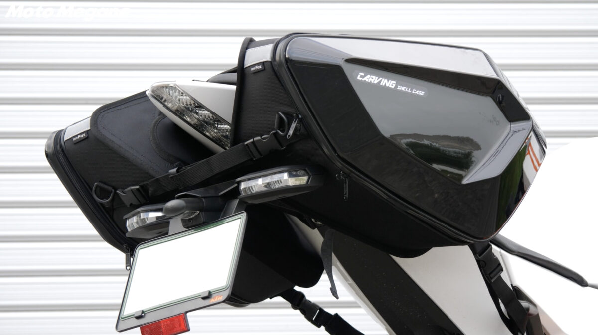 色ブラックサイドバッグ カービングシェルケース オートバイ用 片側16L MFK-271